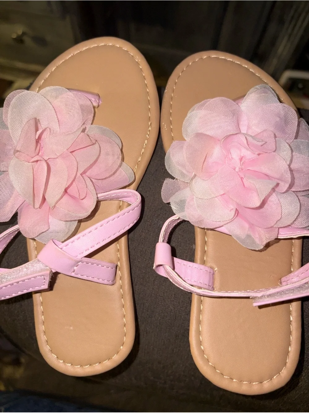Girls Pink Floral Strap Sandals - Kids Sandals